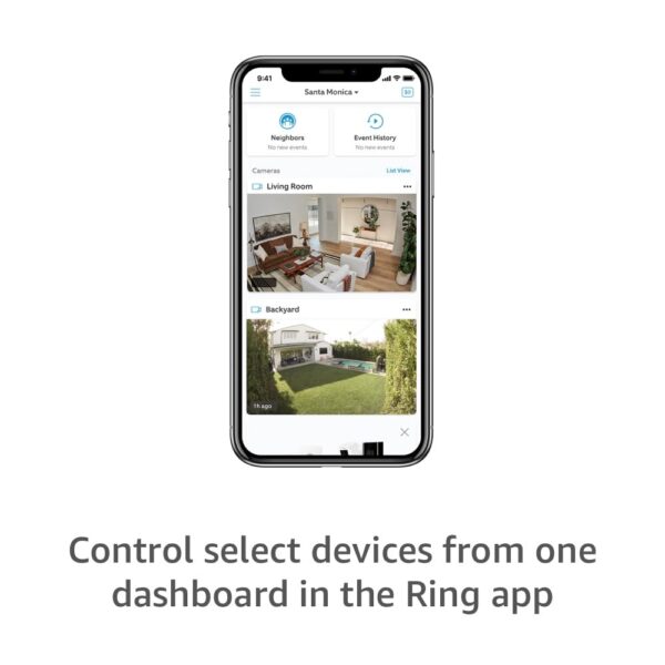 Ring Outdoor Cam (Stick Up Cam) | Weather-Resistant Outdoor Camera, Live View, Color Night Vision, Two-Way Talk, Motion alerts, Works with Alexa | White