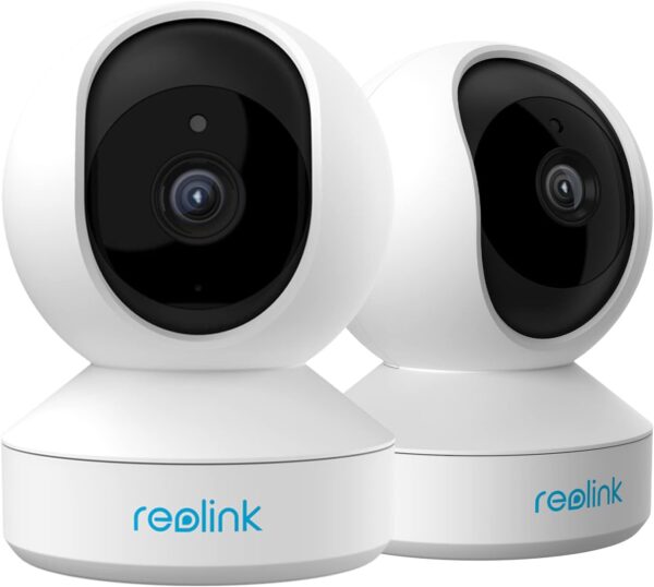 REOLINK Indoor Security Camera, 2.4/5 GHz WiFi, 4MP 360 Degree Pet Camera with Auto Tracking, Person/Pet Detection, Local Storage, 2 Way Talk, Ideal for Baby/Dog Monitor, Plug-in, E1 Pro (2 Pack)