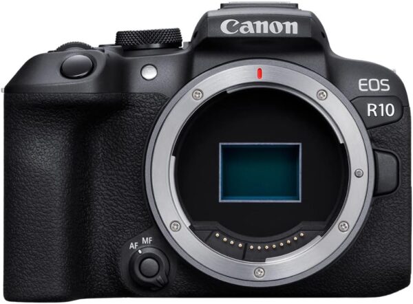 Canon EOS R10 Content Creator Kit, Mirrorless Vlogging Camera with RF-S18-45mm F4.5-6.3 is STM Lens, Tripod and Stereo Microphone, 24.2 Megapixel CMOS (APS-C) Sensor, 4K Video, Black