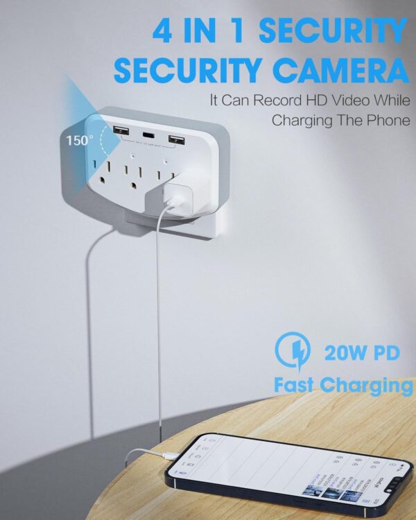 1080P Camera Wireless Hidden Cameras Mini Small Spy Security Wall Outlet WiFi Camera Indoor Camera for Home Security【Upgraded】