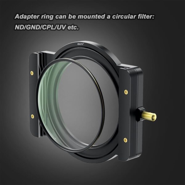 SIOTI Camera Square Filter Holder System Photography + 6*Adapter Ring (58/62/67/72/77/82mm), for 100 * 100mm or 100 * 150mm ND/GND, Compatiable with General Brand Camera