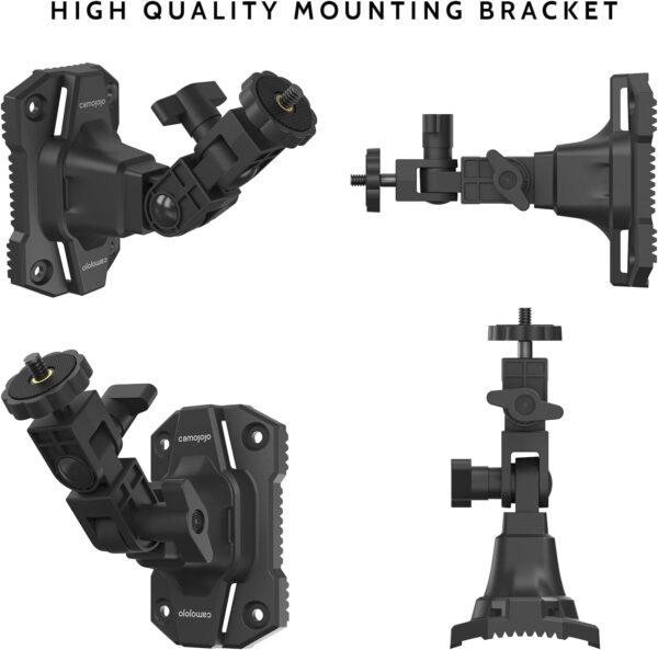 Trail Cameras Mounting Bracket with 1/4" -20 Threaded Insert 360°Rotating Adjustable Holder for Outdoor Hunting Gear Accessory, Game Camera Holder Monitor Stand Hunting Camera Kit
