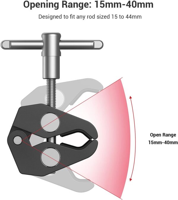 SMALLRIG Clamp w/ 1/4" and 3/8" Thread and 9.8 Inches Adjustable Friction Power Articulating Magic Arm with 1/4" Thread Screw for LCD Monitor/LED Lights - KBUM2732B