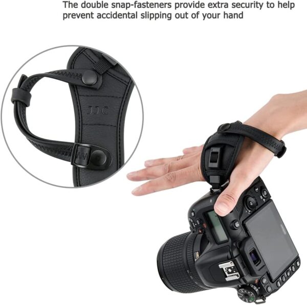 JJC Deluxe Microfiber Camera Hand Strap, Secure Padded Camera Holder Wrist Strap for Canon Nikon Sony Fujifilm Olympus DSLR and Mirrorless, Must Have Photography Accessories for Photographers