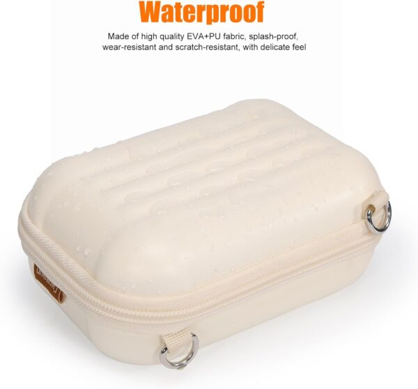 Cwatcun Digital Camera Case, Waterproof Hardshell Digital Camera Bag with 2 Carrying Ways, Lightweight Small Camera Sling Bag Compatible with KODAK PIXPRO/Canon PowerShot/Sony DSCW800 DSCW830 - White