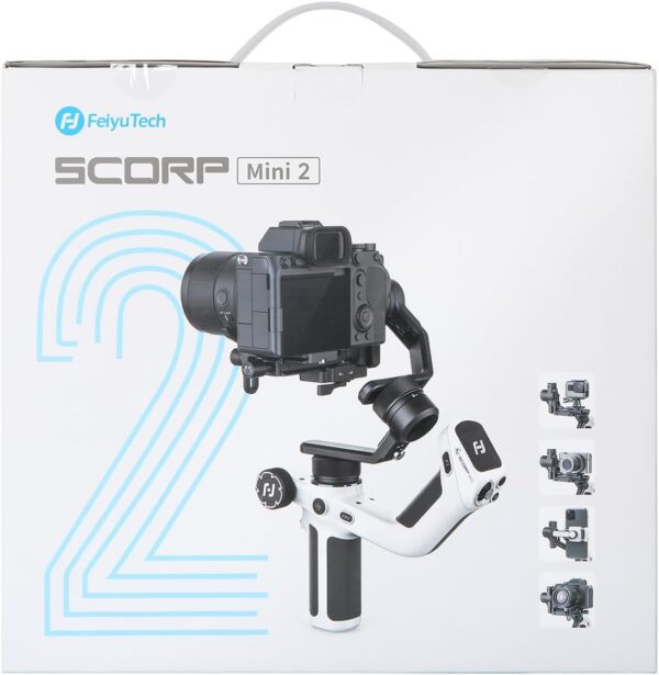 FeiyuTech SCORP Mini 2 Camera Gimbal Stabilizer with AI Tracker, 2.65lbs Payload, OLED Touchscreen, Native Vertical Shooting, 3-Axis All in One Gimbal for Sony/Canon/Nikon/Panasonic/Gopro/Smartphone
