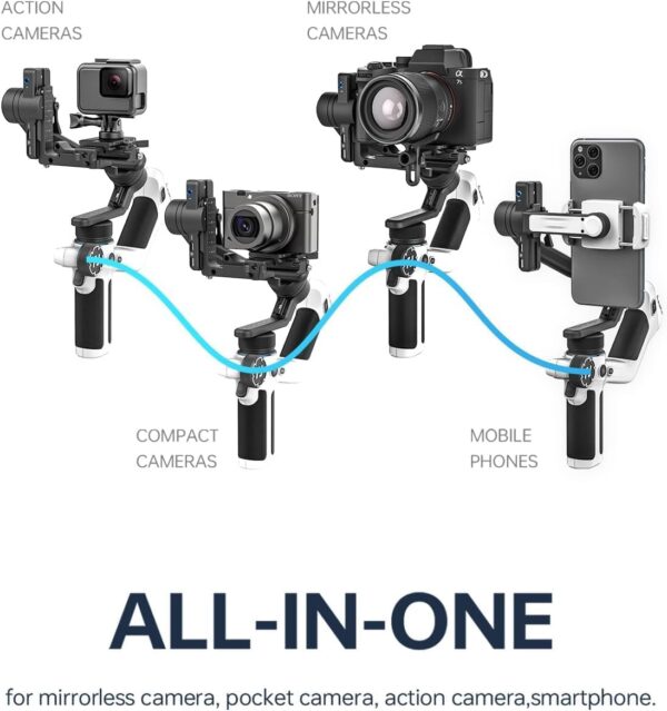 FeiyuTech SCORP Mini 2 Camera Gimbal Stabilizer with AI Tracker, 2.65lbs Payload, OLED Touchscreen, Native Vertical Shooting, 3-Axis All in One Gimbal for Sony/Canon/Nikon/Panasonic/Gopro/Smartphone