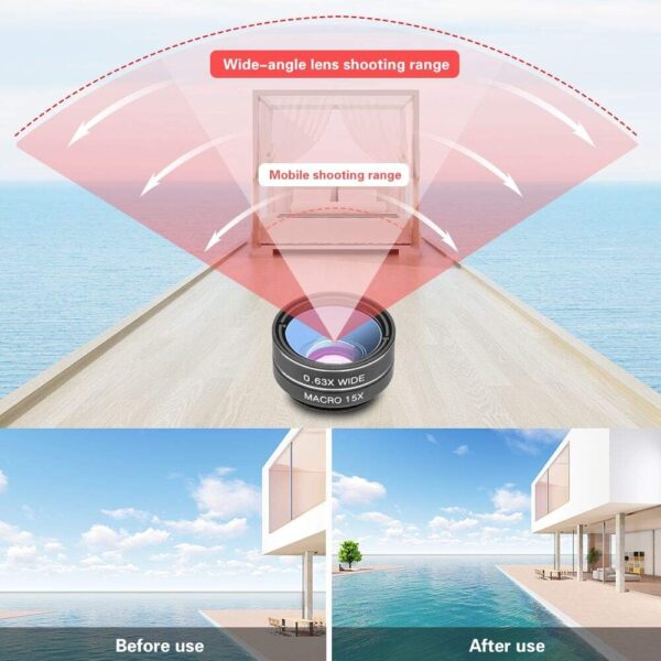 Godefa Phone Camera Lens Kit, 14 in 1 Lenses with Selfie Light for iPhone 14 13 12 11 Xs X Pro Samsung and Other Andriod Smartphone, Universal Clip on Wide Angle+Macro+ Fisheye Camera Lenses