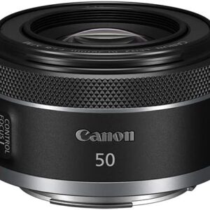 Canon RF50mm F1.8 STM Lens, Fixed Focal Length Prime Lens, Compatible with EOS R Series Mirrorless Cameras, Black
