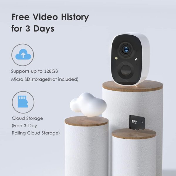 GMK Security Camera Wireless Outdoor, 2K Color Night Vision AI Motion Detection 2-Way Talk Battery Powered WiFi Home Indoor Camera IP65 Weatherproof Spotlight Siren Alarm Cloud/SD Storage