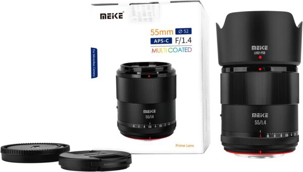 Meike 55mm F1.4 Standard Aperture APS-C Frame STM Auto Focus Fixed Prime Portrait Lenses for Sony E Mount Mirrorless Cameras ZV-E10 ZVE10 II A6600 A6400 A5000 A5100 A6000 A6100 A6300 A6500 A6700
