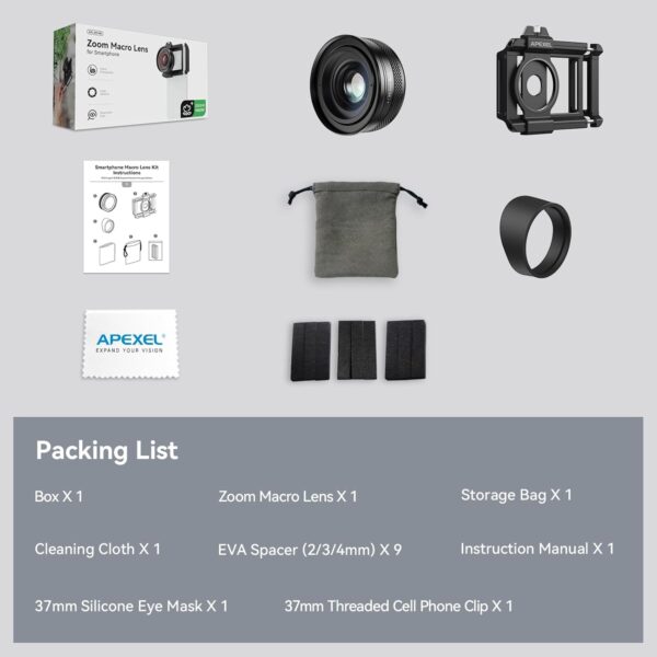 Zoom Macro Lens Kit - 10-20X Universal Phone Lens, HD Macro Photography for iPhone, Android & More