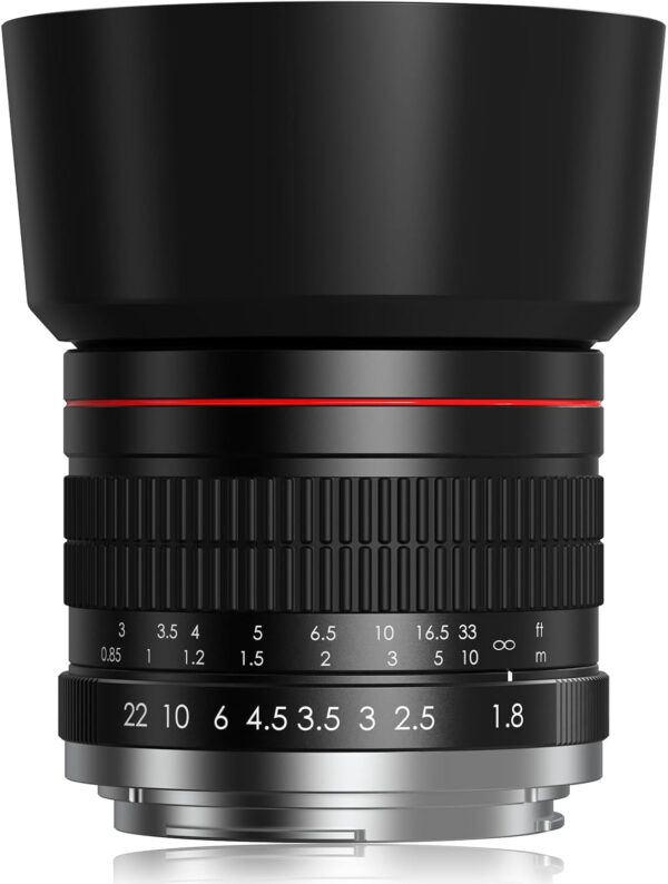 EF 85mm F1.8 Portrait Lens - Medium Telephoto Manual Focus SLR Cameras Lens for Canon EOS Rebel T Series (T8i/T7i/T7/T6/T3i/T2i/4000D/850D/SL3/SL2) & High-End DSLRs (6D Mark II/5D Mark IV/90D/80D/77D)