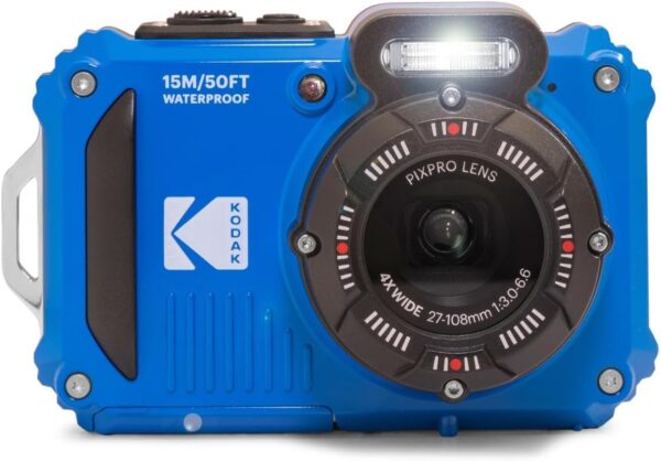KODAK PIXPRO WPZ2 Rugged Waterproof Shockproof Dustproof WiFi Digital Camera 16MP 4X Optical Zoom 1080P Full HD Video Vlogging Camera 2.7" LCD (Blue)