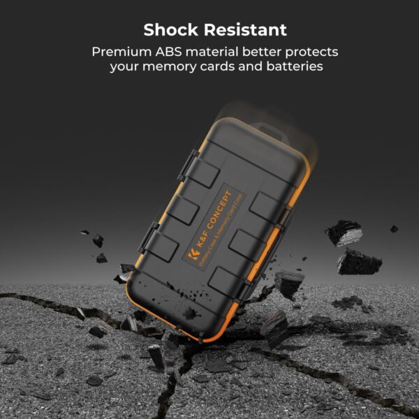 K&F Concept Camera Battery SD Card Holder for 4 SD Cards, 2 Camera Batteries, 6 TF Cards, 2 CF Cards or 2 XQDs, Water-resistant and Anti-shock Case, Camera Accessories, Small SD Card Case