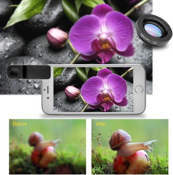 Godefa Cell Phone Camera Lens with Tripod+ Shutter Remote,6 in 1 18x Telephoto Zoom Lens/Wide Angle/Macro/Fisheye/Kaleidoscope/CPL, Clip-On lense Compatible for iPhone X 8 7 6s Plus, Samsung and More