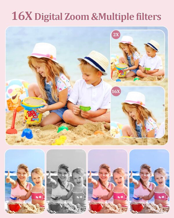 Upgrade Digital Camera,Autofocus 50MP FHD 1080P Camera with 16x Zoom Anti Shake,Compact Camera for Kid Student Children Teen Girl Boy,Kids Camera with 32GB SD Card,2 Batteries
