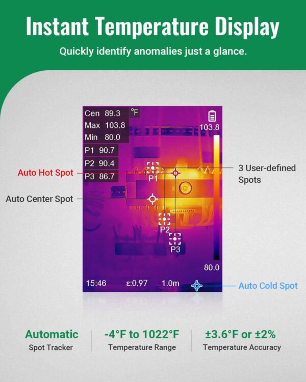 F2W Thermal Camera 256x192 IR Resolution, Thermal Imaging Camera with W-Fi, Super Resolution Image Enhance,-4°F to 1022°F,640x480 3.2" Screen Thermal Imager with 16 GB Storage, Carrying Case