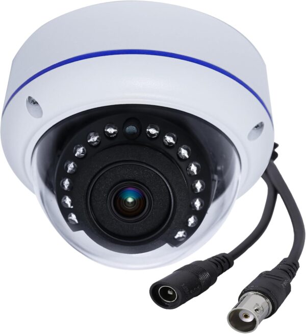 5MP 4MP 180 Degree Wide Angle Dome Security Camera HD-TVI/CVI/AHD/960H Analog 4 in 1 Super Hybrid HD CCTV Surveillance 1.7mm Fisheye Lens Outdoor/Indoor IR Day&Night Vision Home Cam