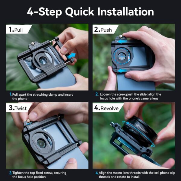 Zoom Macro Lens Kit - 10-20X Universal Phone Lens, HD Macro Photography for iPhone, Android & More