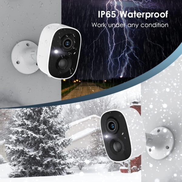 GMK Security Camera Wireless Outdoor, 2K Color Night Vision AI Motion Detection 2-Way Talk Battery Powered WiFi Home Indoor Camera IP65 Weatherproof Spotlight Siren Alarm Cloud/SD Storage