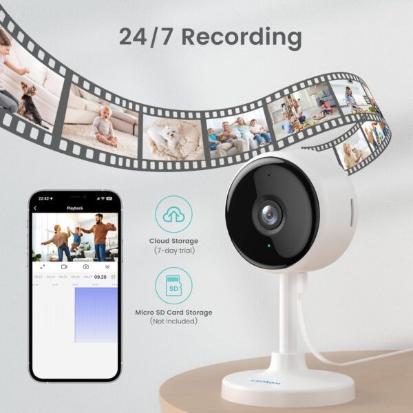 litokam Indoor Camera, 1080P Cameras for Home Security with Night Vision, Pet Camera with Phone App, Indoor Security Camera, Motion Detection, 2-Way Audio, WiFi Cameras Home Cameras