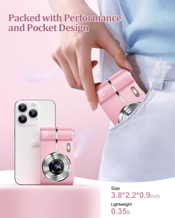 Upgrade Digital Camera,Autofocus 50MP FHD 1080P Camera with 16x Zoom Anti Shake,Compact Camera for Kid Student Children Teen Girl Boy,Kids Camera with 32GB SD Card,2 Batteries