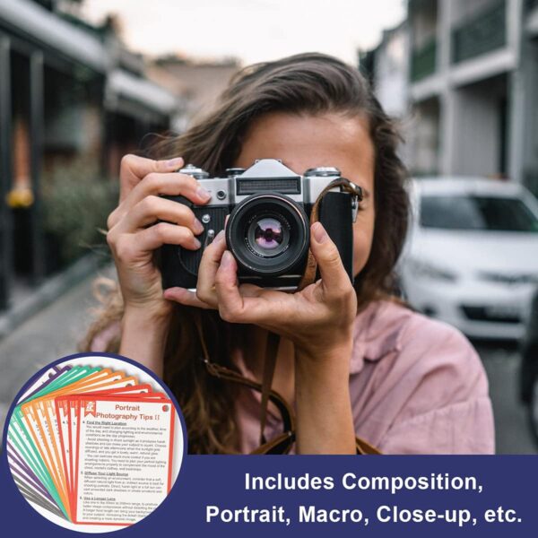 DSLR Cheat Sheet for Canon Nikon Sony Camera Accessories Photography Gifts Photographer, Quick Reference Cards Photography Guides & Tips: Settings, Exposure, Modes, Composition, Lighting Etc 4×3 Inch