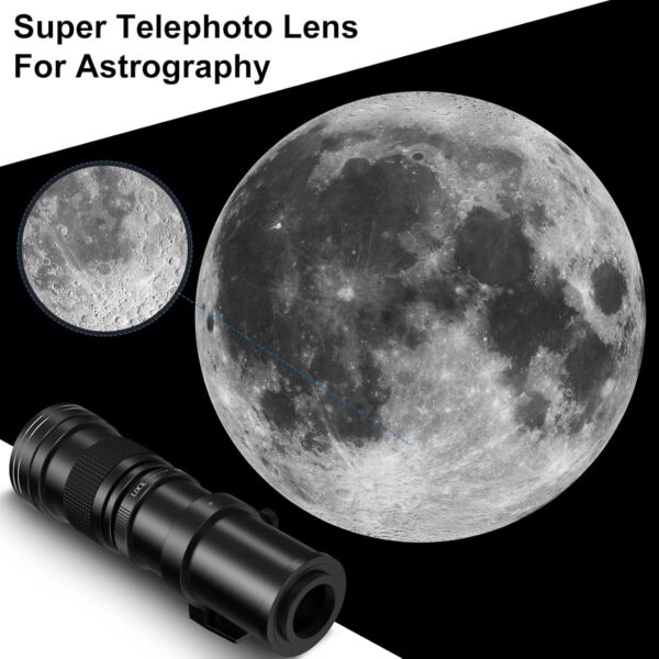 EF/EF-S 420-800mm F/8.3 Telephoto Zoom Lens - Manual DSLR Cameras Lenses+ T-Mount for Canon EOS Rebel T8i/T7i/T7/T6s/T6i/T6/T5i/T5/T4i/T3i/T3/T2i/T1i/250D/750D/760D/1200D/1300D/2000D/4000D/6D/5D