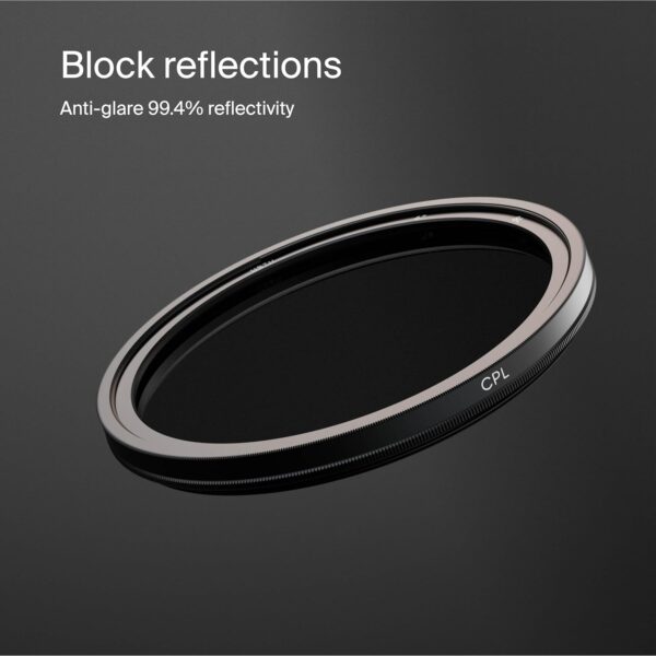 Urth 52mm Circular Polarizing (CPL) Lens Filter — Multi-Coated, Slim Design for Camera Lens Polarization