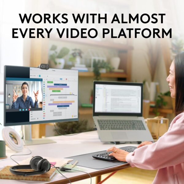 Logitech Brio 101 Full HD 1080p Webcam Made for Meetings and Works for Streaming — Auto-Light Balance, Built-in Mic, Privacy Shutter, USB-A, for Microsoft Teams, Google Meet, Zoom, and More - Black