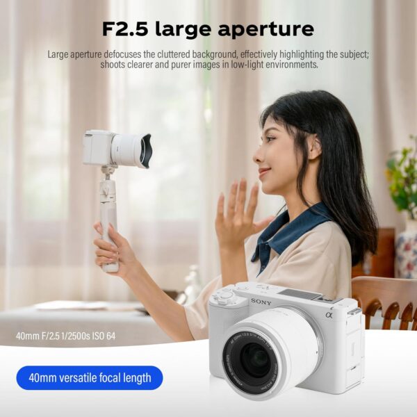 VILTROX 40mm F2.5 FE Lens (White Limited Edition) AF Full Frame Large Aperture Microsingle Camera E-Mount Lenses Auto Focus Format Portrait Shot for Sony a7 a7r/s/c a7ii a7rii a7sii a7siii a7iii