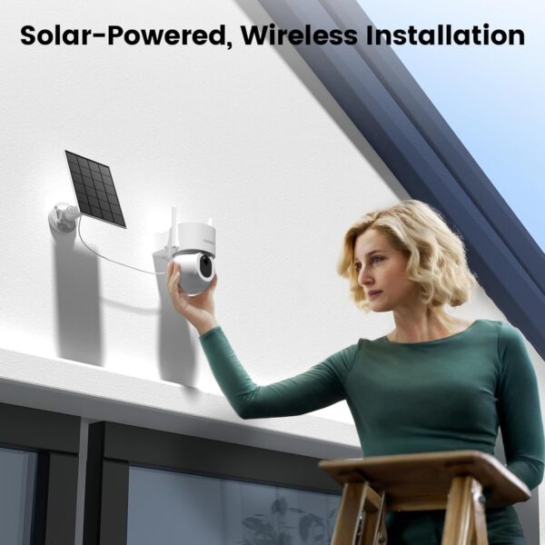 AOSU Solar Security Cameras Wireless Outdoor - 3K 5MP Home Security Camera, 360° Panoramic View, 400-Lumen Floodlight Camera, Color Night Vision, WiFi Camera, Auto Tracking, AI Human Detection(2 Pack)