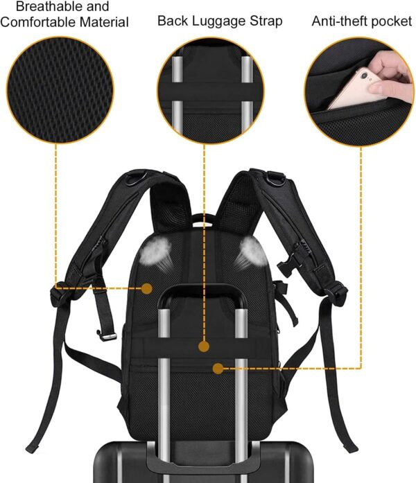 MOSISO Camera Backpack, DSLR/SLR/Mirrorless Photography Camera Bag 15-16 inch Waterproof Hardshell Case with Tripod Holder&Laptop Compartment Compatible with Canon/Nikon/Sony, Black