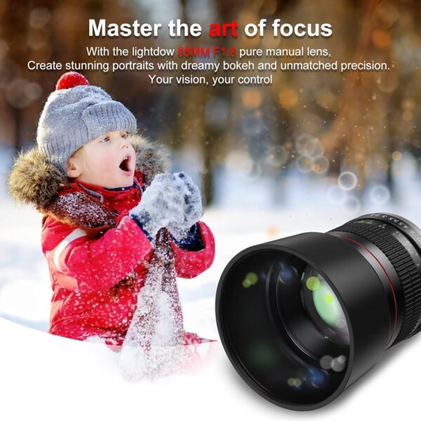EF 85mm F1.8 Portrait Lens - Medium Telephoto Manual Focus SLR Cameras Lens for Canon EOS Rebel T Series (T8i/T7i/T7/T6/T3i/T2i/4000D/850D/SL3/SL2) & High-End DSLRs (6D Mark II/5D Mark IV/90D/80D/77D)