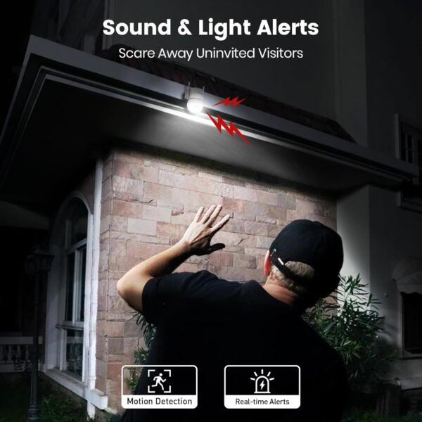 AOSU 2 Pack Wired Security Camera Outdoor - 3K Smart 24/7 Recording WiFi Camera for Home Security w/Sound Light Alerts, 360° View, Auto-Tracking, Camara de Seguridad para Casa (2.4Ghz WiFi Only)