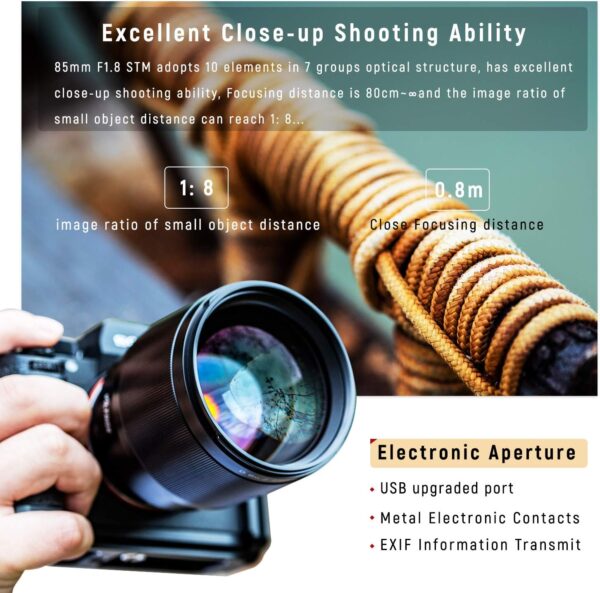 VILTROX 85mm F1.8 Mark II Auto Focus Full Frame Lens for Sony E Mount, STM Large Aperture Medium Telephoto Portrait Fixed Focus Lens for Sony Camera A9 A7R3 A7III A7RIII A7M3 A7S2 A6500 A6300