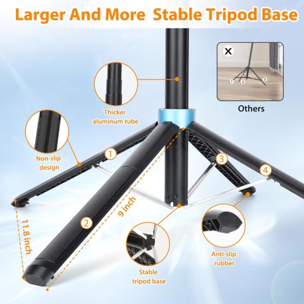 Eocean 71" Tall Selfie Stick Tripod Quadripod with Remote & with 360° Ballhead, Aluminum Alloy Extendable Cell Phone Tripod Stand, Travel Tripod Phone Holder Compatible with iPhone/Android/GoPro