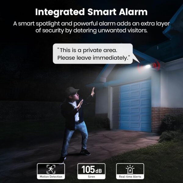 AOSU SolarCam P1 Max, Solar Security Camera Wireless Outdoor, 4K UHD Camera for Home Security with Enhanced AI Detection for Fences & Parking, Integrated Solar Panel, Easy Setup, No Monthly Fees