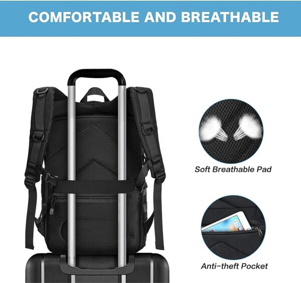 MOSISO Camera Backpack, DSLR/SLR/Mirrorless Tactical Camera Bag Case with Laptop Compartment Compatible with Canon/Nikon/Sony, Black
