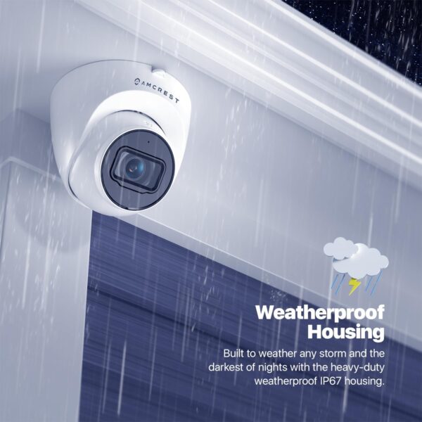 Amcrest 5MP Turret POE Camera, UltraHD Outdoor IP Camera POE with Mic/Audio, 5-Megapixel Security Surveillance Cameras, 98ft NightVision, 132° FOV, MicroSD (256GB), (IP5M-T1179EW-AI-V3)