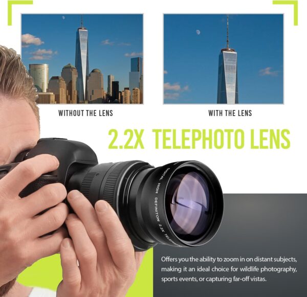 Ultra Deluxe Lens Kit for Canon Rebel T3, T5, T5i, T6, T6i, T7i, EOS 80D, EOS 77D Cameras with Canon EF-S 18-55mm is II STM Lens - Includes: 7pc 58mm Filter Set + 58mm Wide Angle and Telephoto Lens