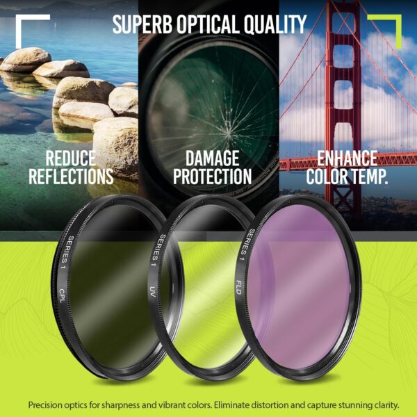 Ultra Deluxe Lens Kit for Canon Rebel T3, T5, T5i, T6, T6i, T7i, EOS 80D, EOS 77D Cameras with Canon EF-S 18-55mm is II STM Lens - Includes: 7pc 58mm Filter Set + 58mm Wide Angle and Telephoto Lens