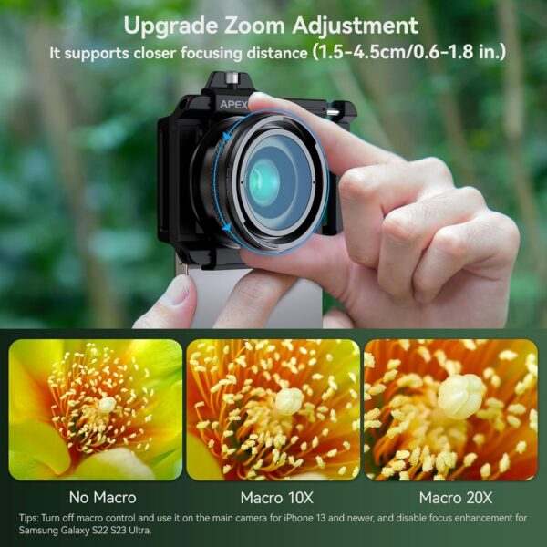 Zoom Macro Lens Kit - 10-20X Universal Phone Lens, HD Macro Photography for iPhone, Android & More