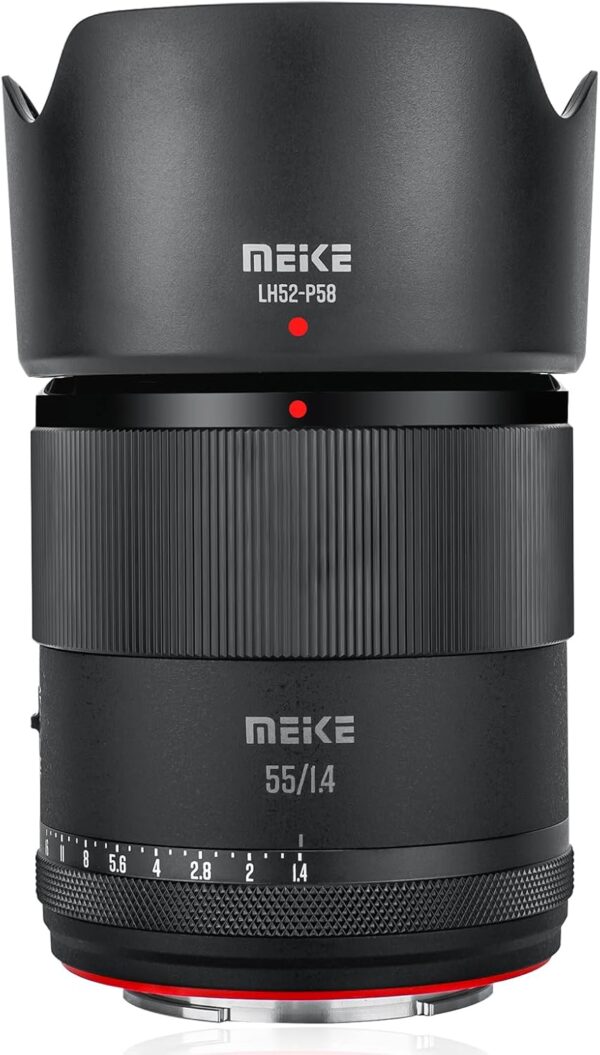 Meike 55mm F1.4 Standard Aperture APS-C Frame STM Auto Focus Fixed Prime Portrait Lenses for Sony E Mount Mirrorless Cameras ZV-E10 ZVE10 II A6600 A6400 A5000 A5100 A6000 A6100 A6300 A6500 A6700