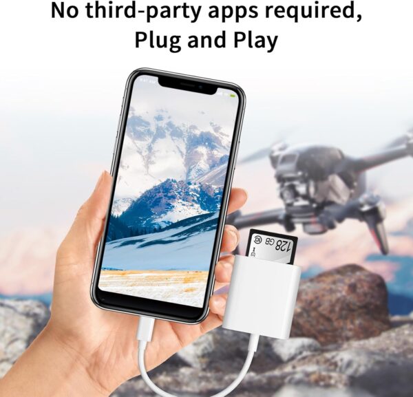 SD Card Reader for iPhone iPad Camera,Dual Card Slot Memory Card Reader Supports SD and TF Card Trail Camera Viewer Sd Card Adapter Portable Micro Sd Card Reader No Application Required Plug and Play