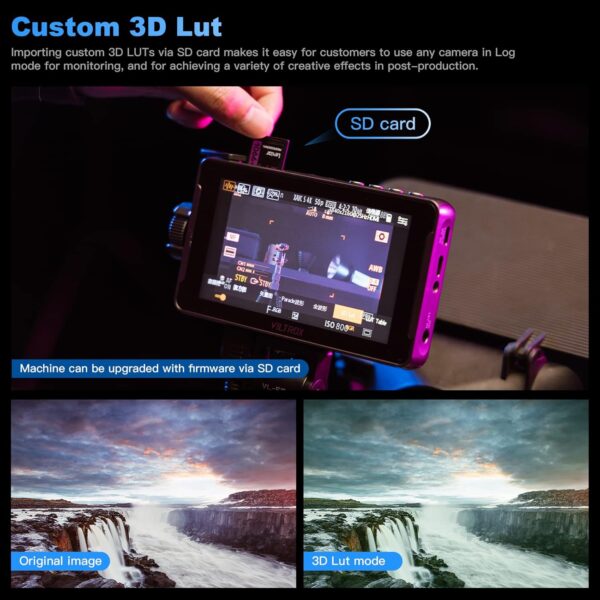 VILTROX DC550 Pro 5.5" Camera Field Monitor Touch Screen, 4K HDMI DSLR Video External Monitor for Sony Canon Nikon, Sunshade Hood,Battery,Storage Bag 1200nit,3DLUT,Focus Peaking,Histogram,False Colors