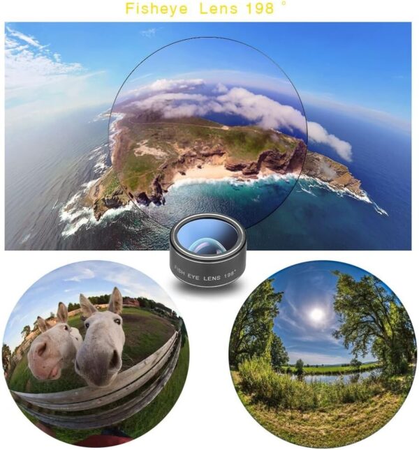 Godefa Cell Phone Camera Lens with Tripod+ Shutter Remote,6 in 1 18x Telephoto Zoom Lens/Wide Angle/Macro/Fisheye/Kaleidoscope/CPL, Clip-On lense Compatible for iPhone X 8 7 6s Plus, Samsung and More