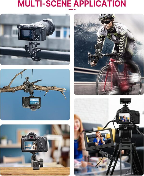 ULANZI Super Clamp Camera Clamp Mount Monitor 360° Ballhead Magic Arm Double Ball Head Adapter with 1/4"-20 & 3/8"-16 Thread for Canon Nikon DSLR Camera/Gopro/LED Lights/Ronin-M/Ronin MX/Freefly MOVI