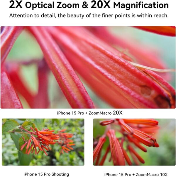 Zoom Macro Lens Kit - 10-20X Universal Phone Lens, HD Macro Photography for iPhone, Android & More